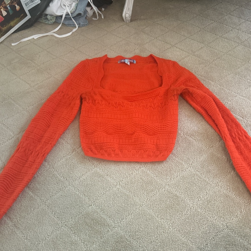 Urban outfitters red knit cropped sweater